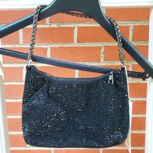 BNWT MADISON WEST embellished black beauty bling with tassel (OS)